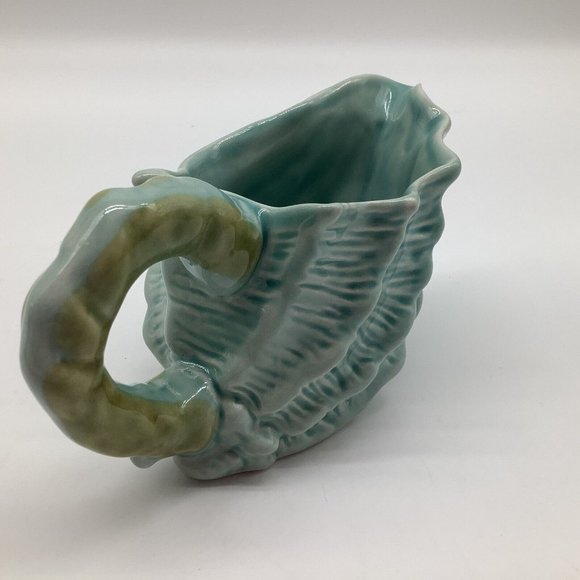 Pier 1 Imports Turquoise Blue Creamer and Sugar Bowl set, Sea Shell Pattern - Picture 5 of 12